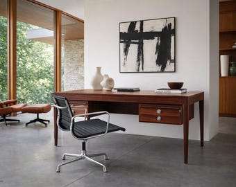 Danish Modern Rosewood “Diplomat” Desk by Finn Juhl for France and Son
