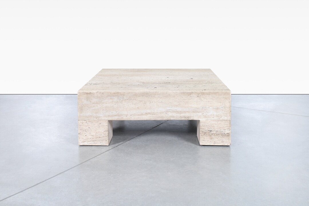 Monumental Italian Travertine Coffee Table - Etsy