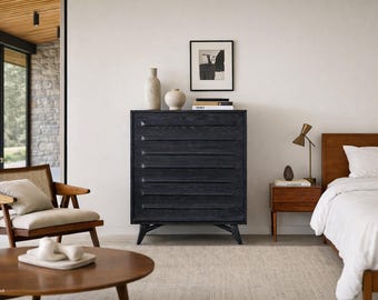 Mid-Century Modern Cerused Chest of Drawers by Jack Van Der Molen