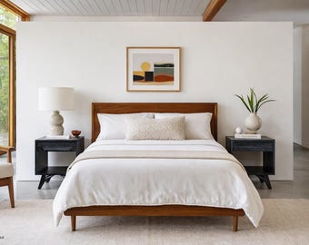 Mid-Century Modern Cerused Nightstands by Jack Van Der Molen