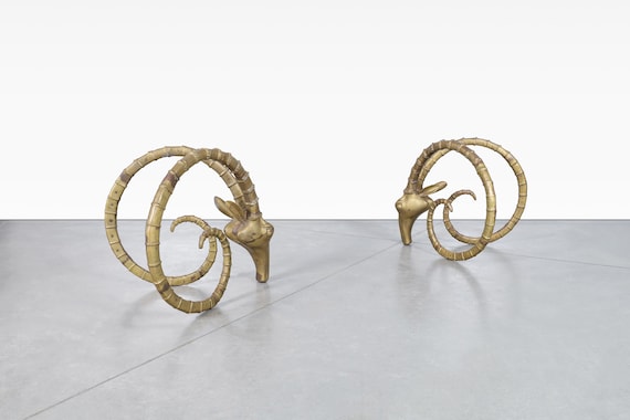 ALAIN CHERVET 希少 ヴィンテージ ラムヘッド ガラステーブル（1980  