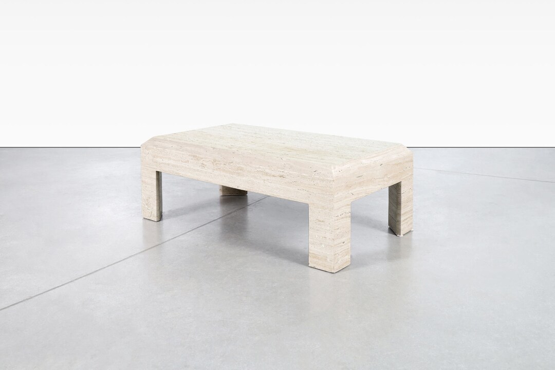 Italian Modernist Travertine Coffee Table - Etsy