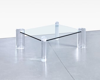 Vintage Lucite and Glass Coffee Table by Karl Springer