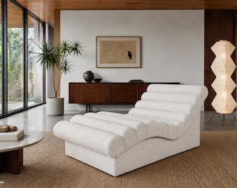 Mid-Century Modern “Wave” Chaise Lounge Styled After Adrian Pearsall