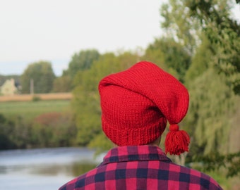 Pure wool voyageur hand-knitted cap - Liberty Cap - Coureur des Bois toque - Machault Cap - Patriots Hat - Historical Hat