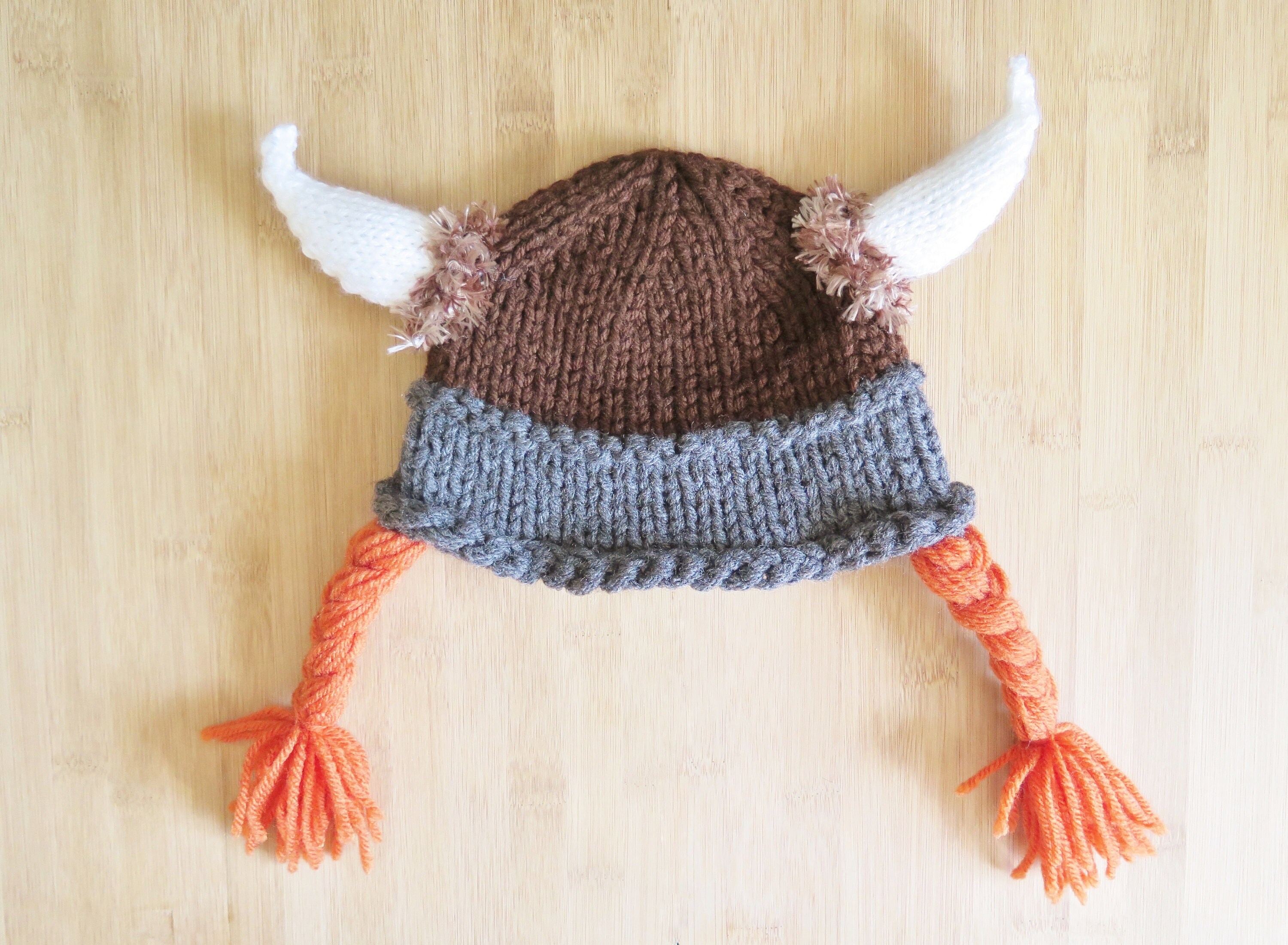 Knitted Viking Hat Knit Viking Hat with horns and fur Etsy