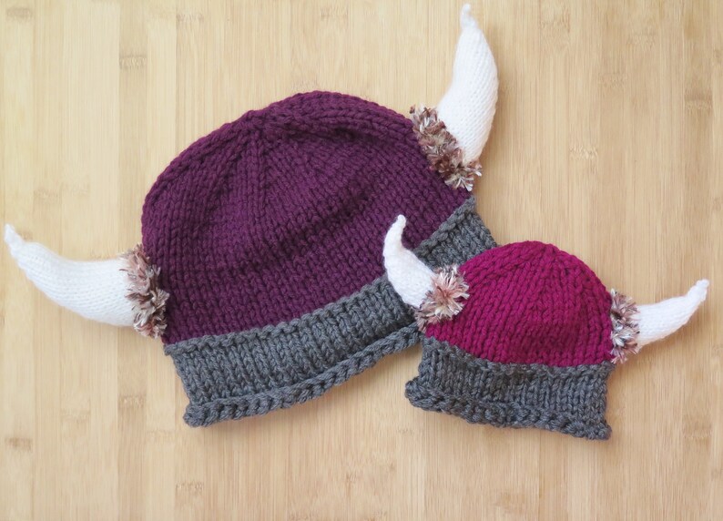 Viking Hat Knitted Viking Hat Knit Viking Hat With Horns Etsy