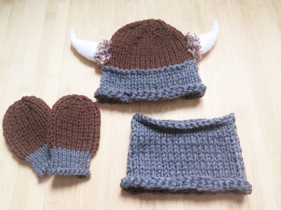 Tuque Cache Cou Et Mitaines Bebe Viking Ensemble Bebe Etsy