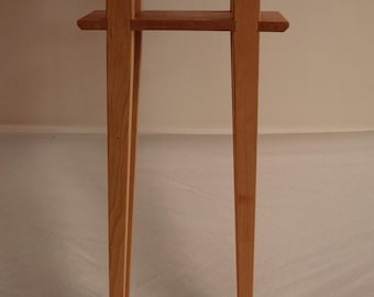 Cherry Asian Side Table with Shelf