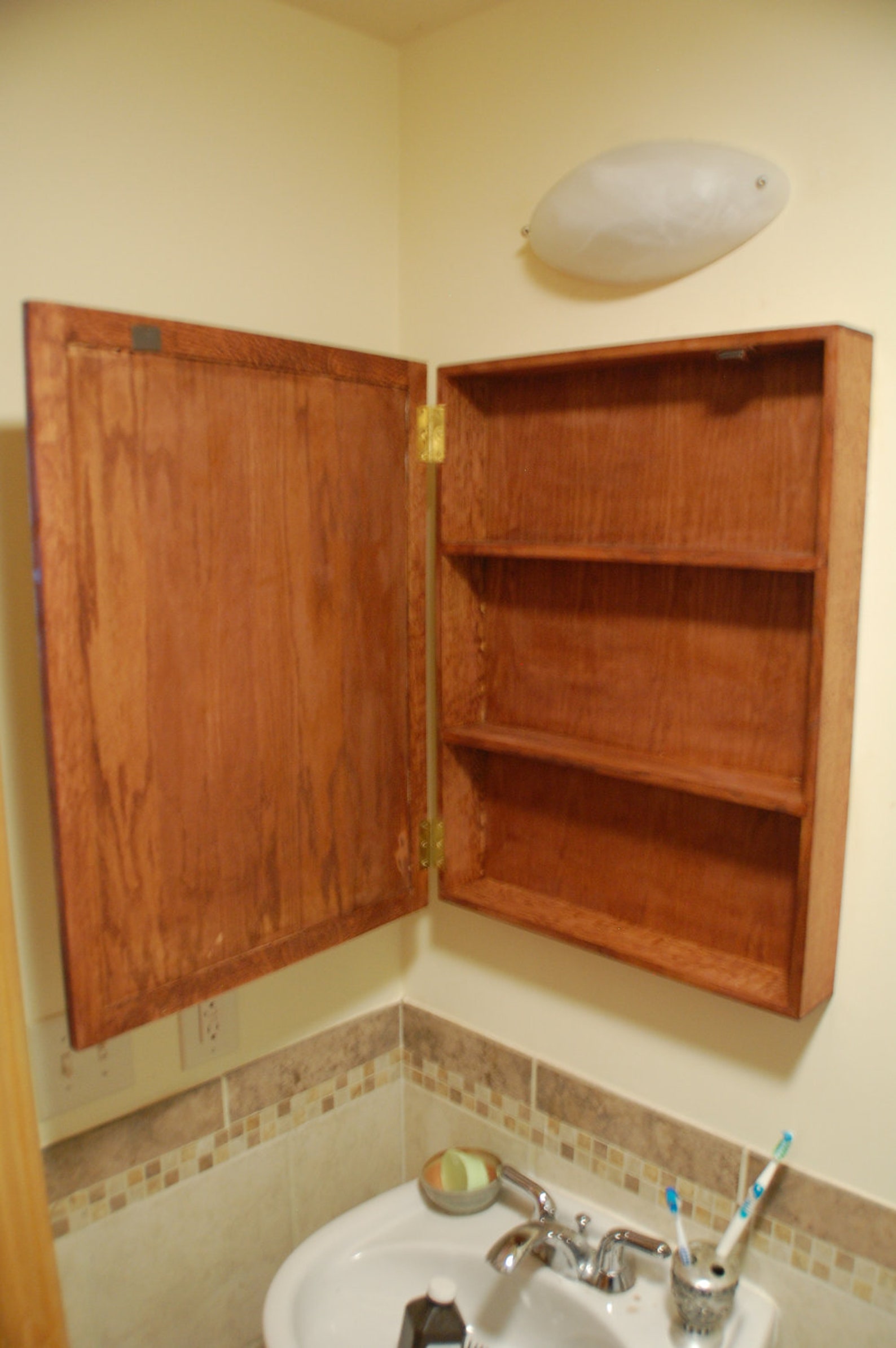 Country Bathroom Oak Medicine Cabinet - Etsy