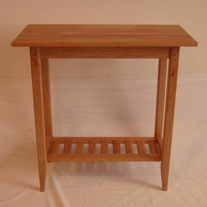 Long Cherry Shaker Style Side Table with Shelf
