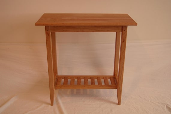 Long Cherry Shaker Style Side Table, 12 Inch Wide Side Table