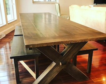 White Oak Cross leg table