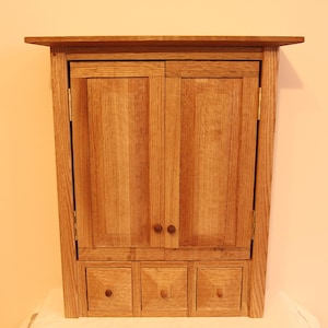 Oak Wall Hanging Cabinet/Spice Rack