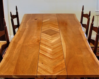 Cherry and Walnut Live edge trestle table