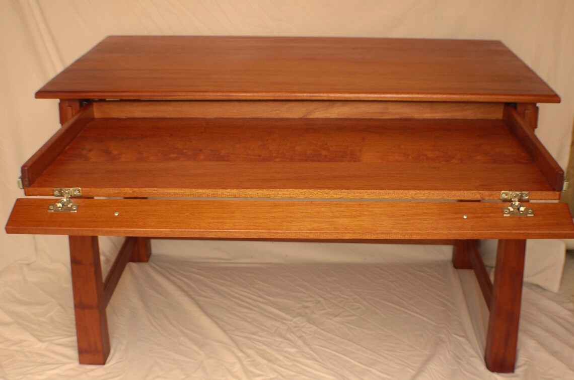 Mahogany Desk With Flip Down Front Keyboard Drawer Etsy