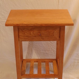 Cherry Shaker Style Nightstand / End Table With Drawer and Shelf