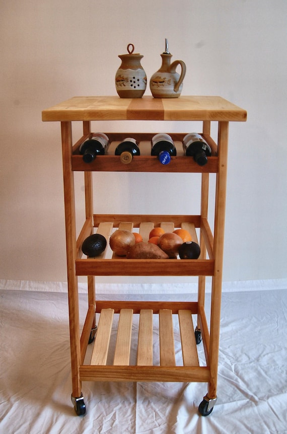 Cherry wood microwave cart deals