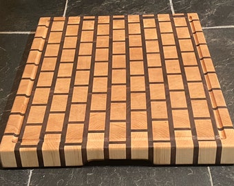 Hard maple and walnut subway end grain cutting board