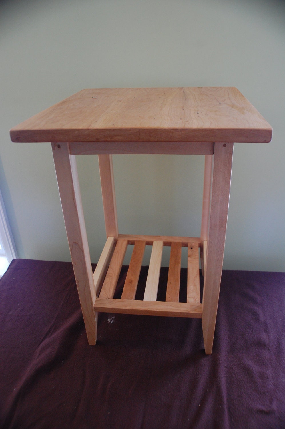 tall end table with shelves on Square Hard Maple And Cherry Shaker End Table With Shelf Etsy