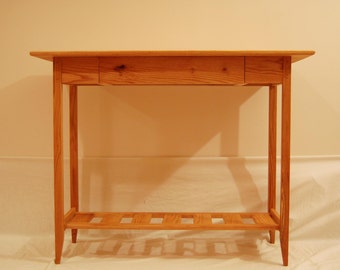 Shaker Oak Sofa Table/ Hall table with Drawer and Shelf