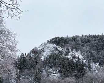 Snowy Mountain Summit Raw Vermont Photography Print