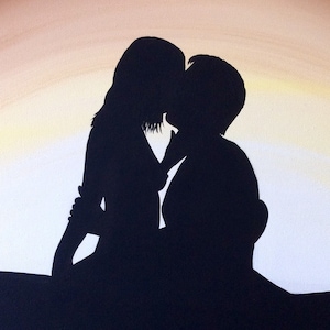 Passion, Romance, Love, Couple's Silhouette Art Print image 1