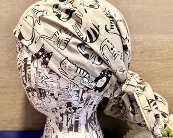 Ponytail Satin Lined Scrub Cap