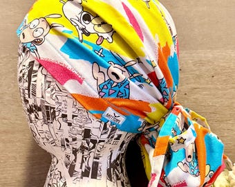 Ponytail Satin Lined Scrub Cap