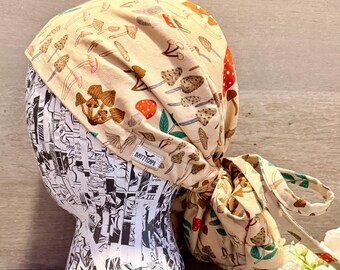 Ponytail Satin Lined Scrub Cap