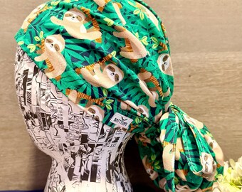Ponytail Satin Lined Scrub Cap