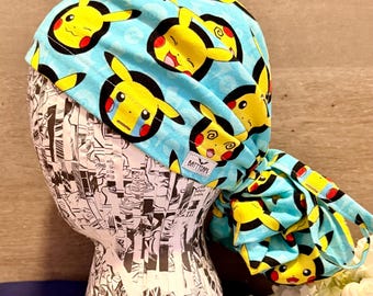 Ponytail Satin Lined Scrub Cap