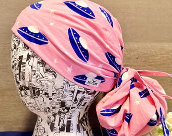Ponytail Satin Lined Scrub Cap