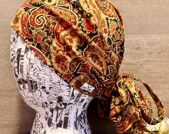 Ponytail Satin Lined Scrub Cap