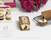 Peek-a-boo Bunny Pound cake.- Dollhouse Miniature Cake 1 12