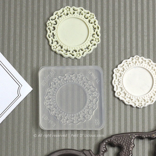 Miniature Doily Lace Plaque Ornament Frame- Silicon Mold