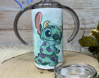 Stitch Sippy and Transition Sublimation Tumbler, Personalized Tumbler, Custom Tumbler, Personalized Mug