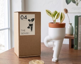 Maceta pequeña en postura de yoga / Maceta para meditación / Decoración de escritorio zen
