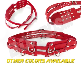 Deluxe Studded Spiked Breast Binder - Adjustable Leather Chest Belt for Sensual Nipple Play