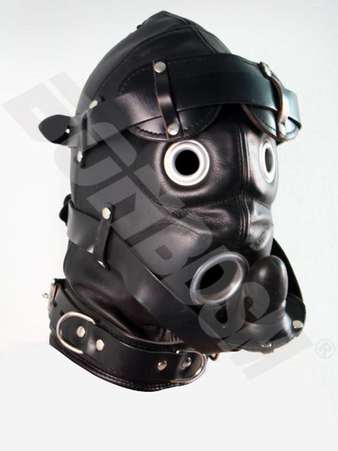 BDSM Gimp Mask the Loon Leather Hood With a Silicone Gag, Fetish