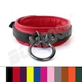 Bondage Restraint Collar, Two-color soft padded genuine leather locking O-ring choker, BDSM restraints for fetish slave, Gift Mature product logo