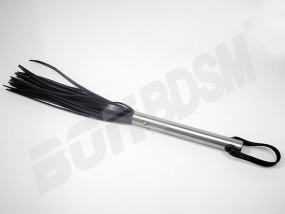 Leather Whip Flogger, BDSM fetish bondage, 38cm''  with 24 Leather Strings, 3 optional colors, Mature