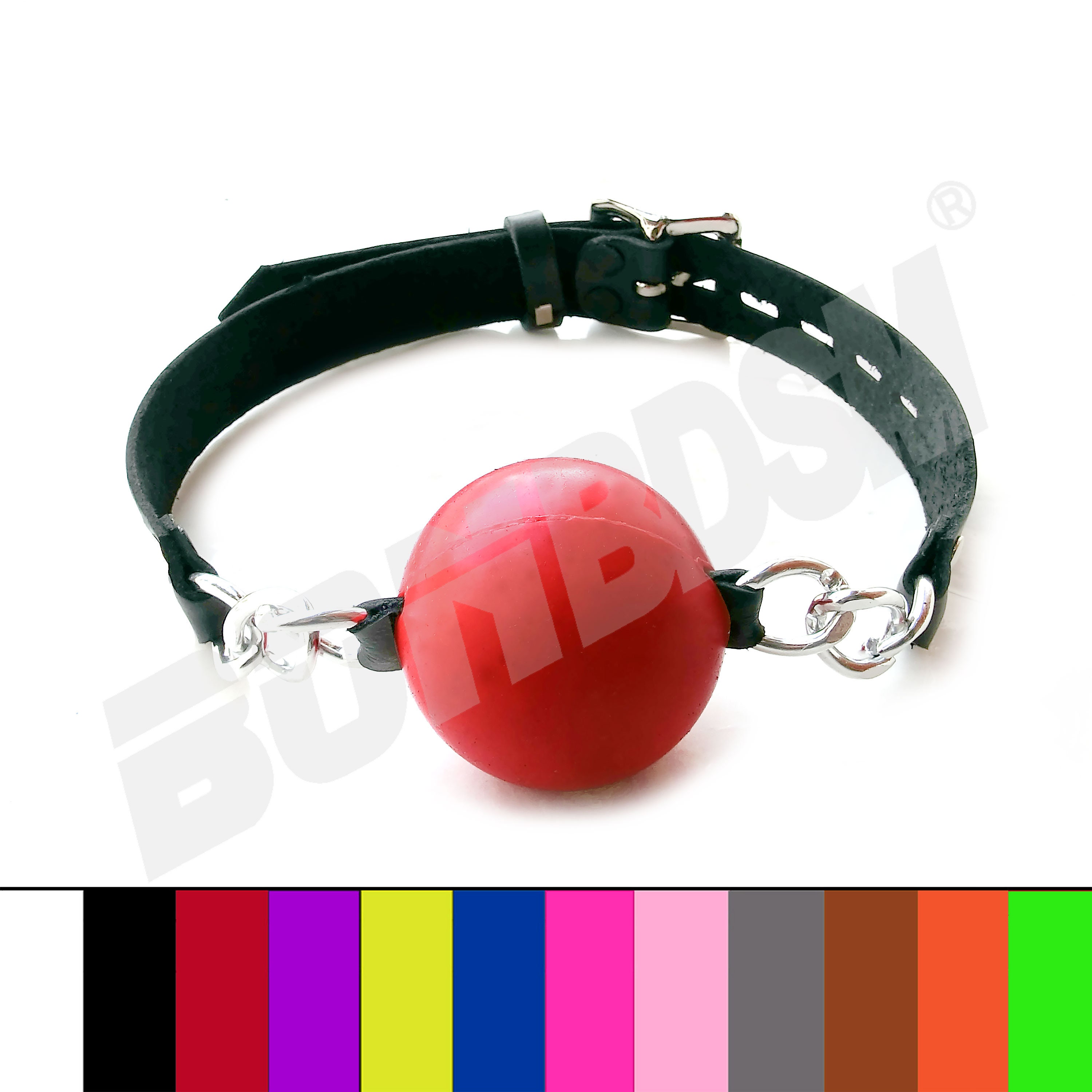 Leather Harness Mouth Soft Solid Ball Gag Mouth Plug