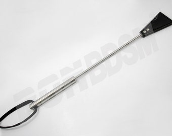 Riding crop with stainless steel handle and triangle tip, BDSM fetish bondage whip flogger, Mature