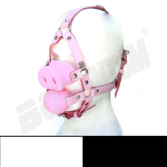 sm Pig Ball Gag Harness Quality Leather Non Toxic Etsy