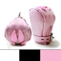 Bondage Pig Play Fist MITTENS Mitts With Silicone hoof hooves feet - soft padded genuine leather, BDSM fetish restraints, Mature product logo