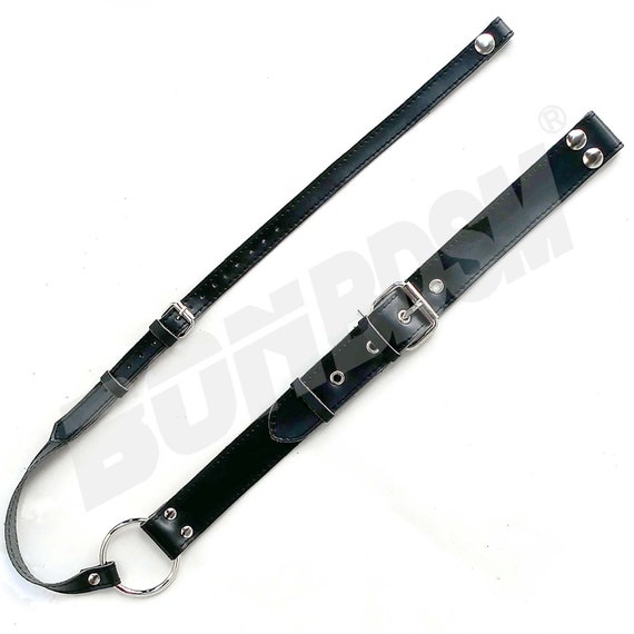 Mens Leather /'H/' Bulldog HARNESS GAY Leather black yellow,adjustable straps new