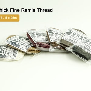 Filo spesso sottile di ramie 25 m 5 capi intrecciati per cucire Giappone LeatherMob Leathercraft Leather Craft Tool Cords