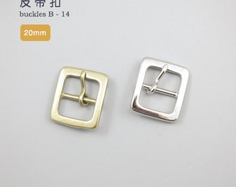 20mm Solid Brass Strap Buckles Nickel Finish Belt Seiwa Japan LeatherMob Leathercraft Leather