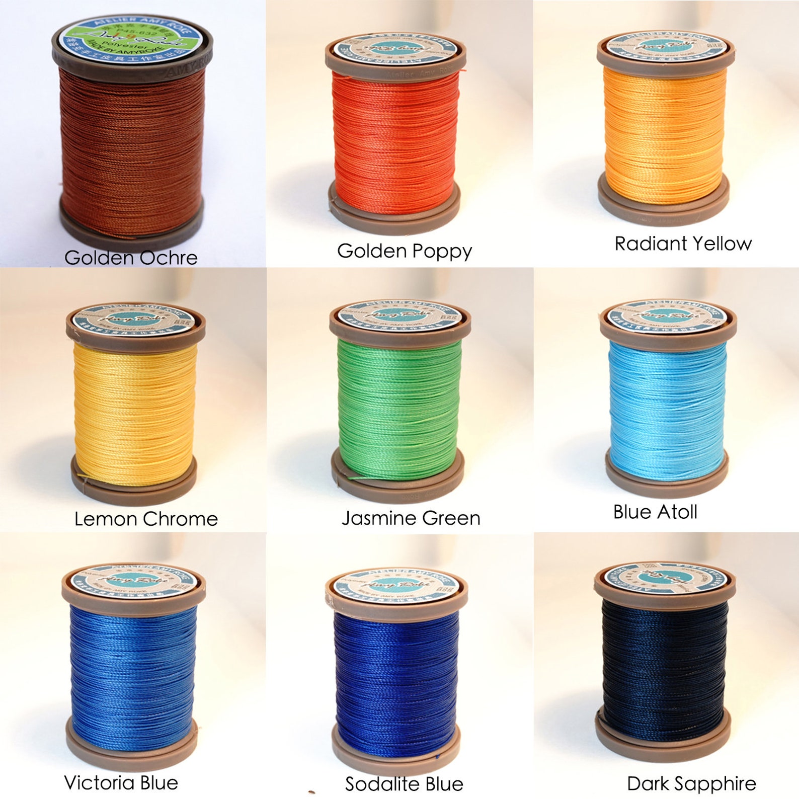 Natural Thread Roky Atelier Amy Roke Polyester Thread 0.55mm(532) Sewing Spool Cable Linen ...